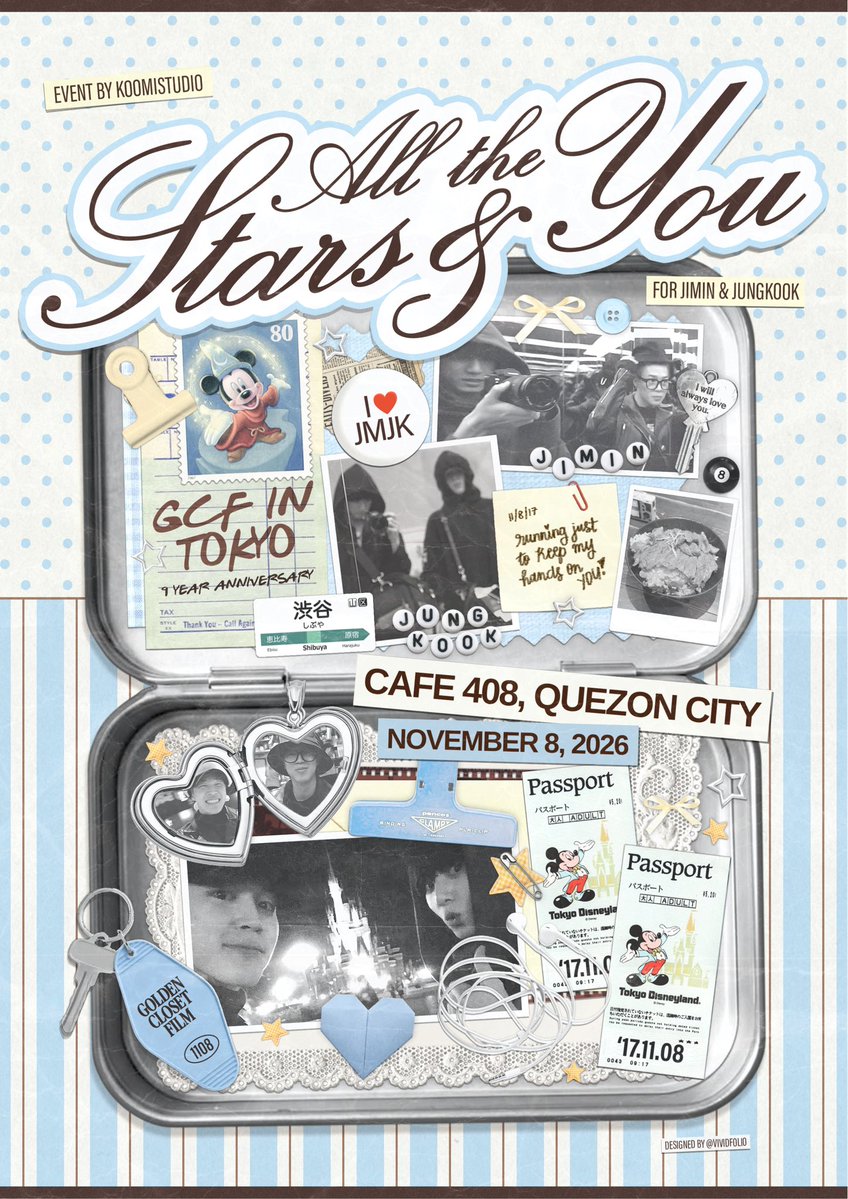 koomistudio's tweet photo. . . ୭  𝐀𝐥𝐥 𝐭𝐡𝐞 𝐒𝐭𝐚𝐫𝐬 &amp; 𝐘𝐨𝐮 ‧ ₊˚ ★

🎂 . .  regular onsite registration .ᐟ 💭

a cupsleeve event
❔ for JIMIN &amp; JUNGKOOK

📍  Cafe 408, Quezon City
🗓️  November 8, 2026

📂  register here
       ↳  https://t.co/fa0EteKmAO

⭐️  #AllTheStarsAndYou_JMJK https://t.co/8A4gkxe9fV