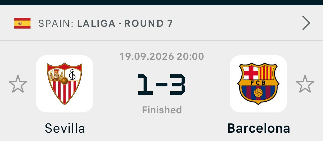 AziDaniel12's tweet photo. Ft: Sevilla 1:3 Barcelona 
Do we have a winner ? Let me check the prediction 👀
#SevillaBarça https://t.co/fczPQaBaSK