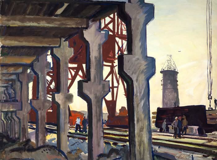 JDHaltigan's tweet photo. Alexeev Adolph Evgenievich (1934-2000)
"Chemical Plant" 1964 #industrialart https://t.co/K4GfQFeuAP