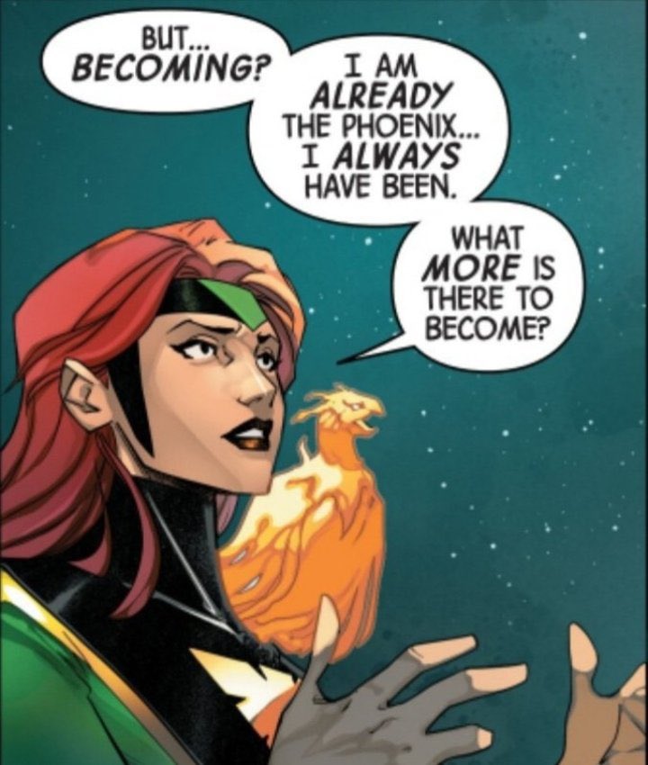 phoenix_marvel1's tweet photo. You - only “as the phoenix that is true”

Marvel - Jean Grey always is and always has been the phoenix 

that would mean its always true 😭😭 https://t.co/WOszdjZ3sE
