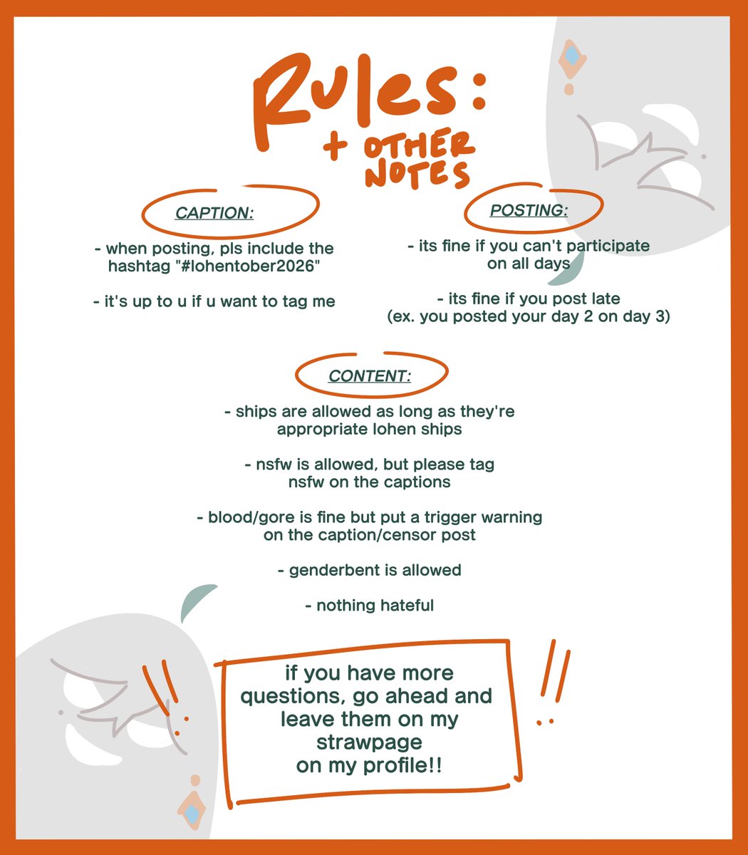 lohenology's tweet photo. get ready for the spooky szn, it's #lohentober2026 !! 🎃🕸️

i made a 7-day challenge for lohen artists/writers starting from the 28th of october until the 31st of october!   

read the details below!! https://t.co/N12fqgivTT https://t.co/cd7WwCAQGY