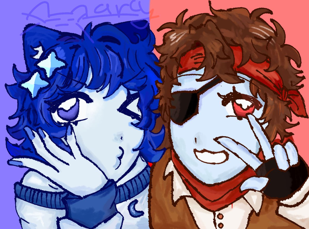 ParastaticVoid's tweet photo. Hello Merp !! I draw Da Blue / Blueberry duo Again !!! #Afxtwt #Merptwt  @aphexkt @iJackeryz https://t.co/0W4ups79Xq