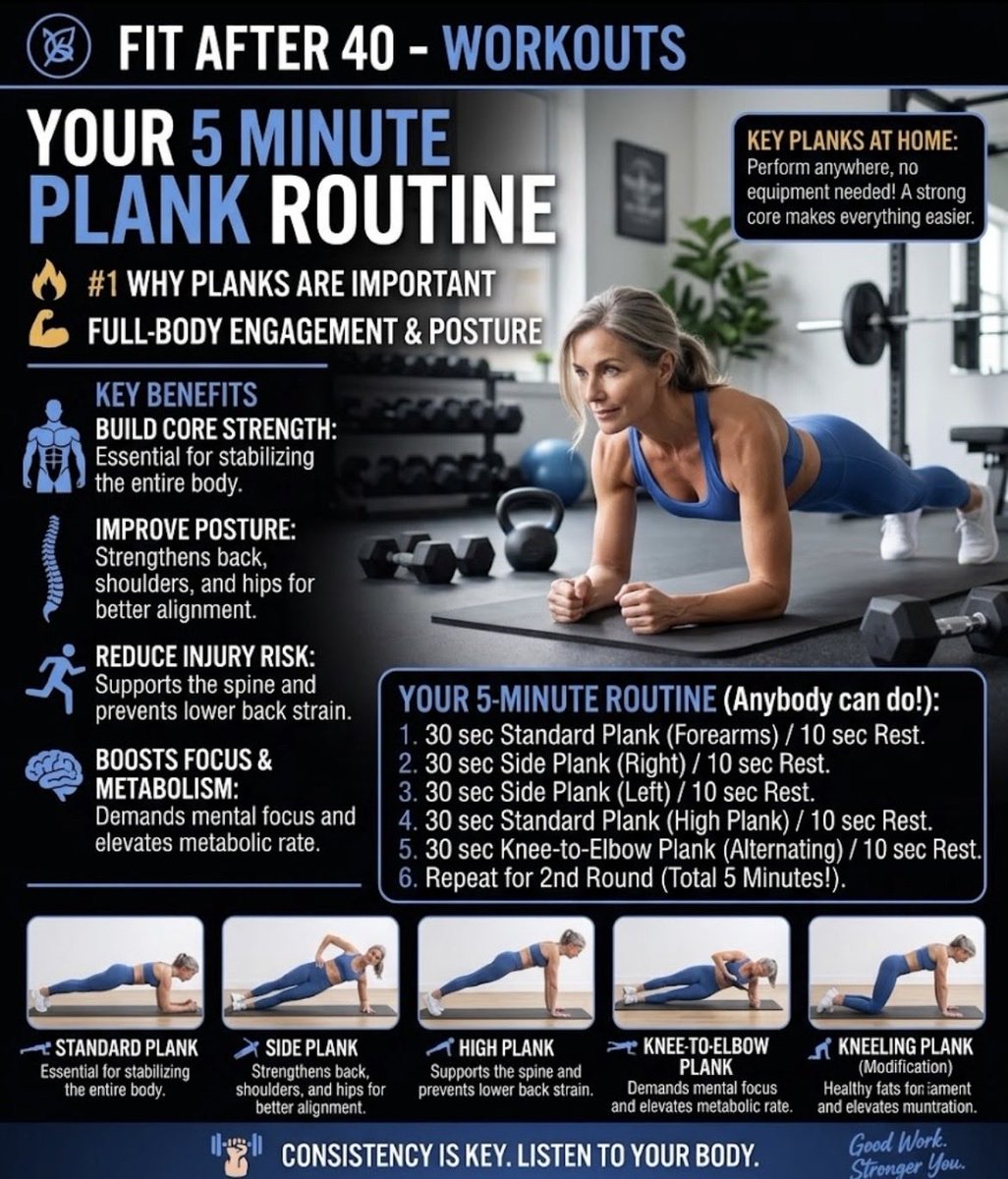 RickFitAfter40's tweet photo. Strengthen your core in 5 minutes and don’t leave your house👇🏼 https://t.co/FwsHo1tEzm