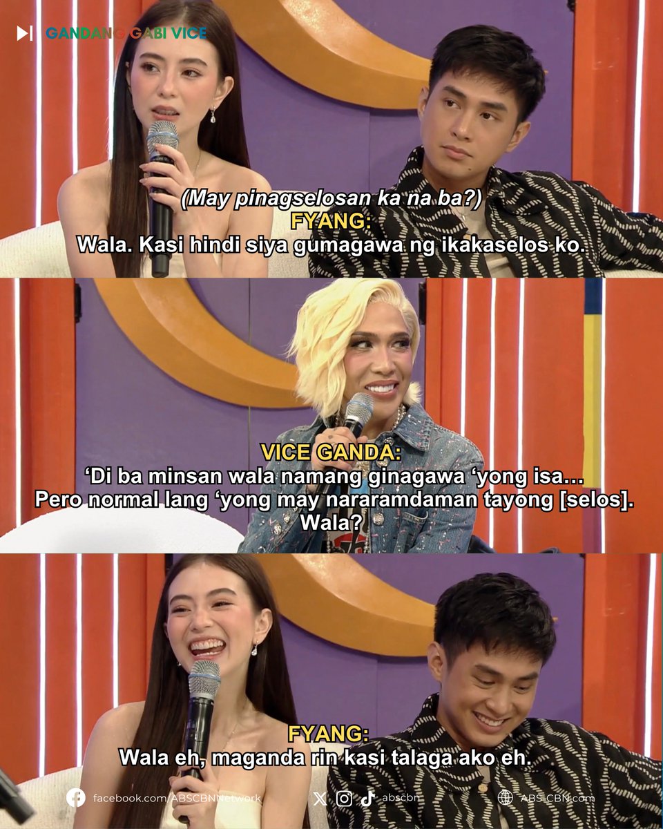 ABSCBN's tweet photo. Boys, take notes: 'Wag gumawa ng ikakaselos!

Watch #GandangGabiVice UNFILTERED version exclusively on iWant!

#GGV #ViceGanda #JMFyang https://t.co/DV0hsWCzIY