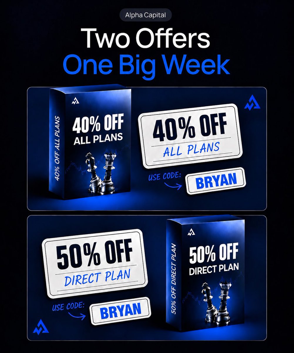 Allinbry's tweet photo. 🚨$150K Giveaway with @AlphaCapitalUK 🚨

Enjoy 50% OFF discount with code: BRYAN50

Follow :
@Allinbry 
@AlphaCapitalUK 
@martinfxtrade 
@yoshiretails 

🔹 Like & Repost this post

🔹 Tag 3 Friends

🔹 Join Discord: https://t.co/UWIGmMV1bF…

🔹 Must sign up at: https://t.co/fRcnzp8w6o

Winners in 5 days! ⏱️
#AlphaCapitalGroup #Giveaway