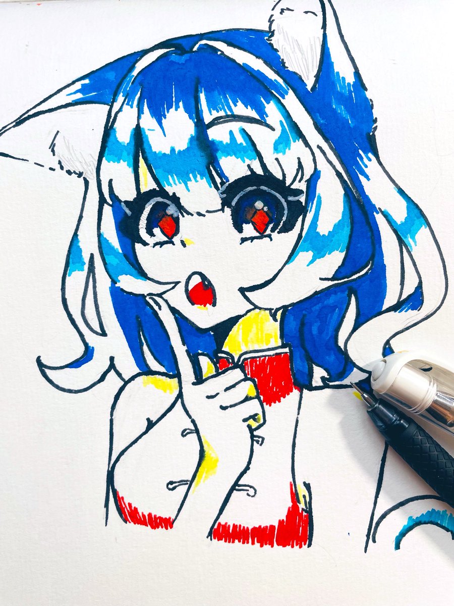 Corekuisannn's tweet photo. ダイソーでゲットした水彩ペンの練習
〜その1〜

無計画でやったせいで色がごちゃごちゃになっちゃた、次は計画性持ってやります

#絵柄が好みって人にフォローされたいㅤ 
#絵描きさんと繋がりたい https://t.co/Lwkc4JogLD