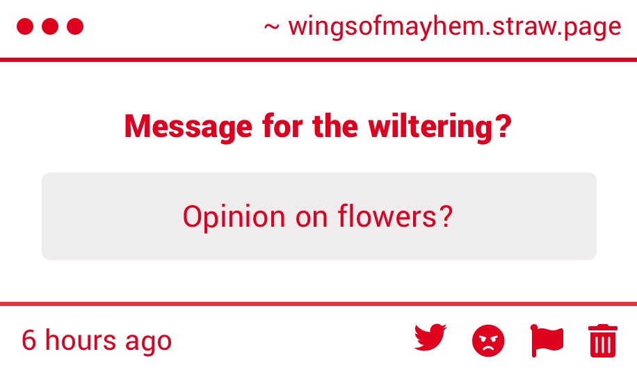 WiltingWingz's tweet photo. flowers are.. a fragile thing, they have such beauty for something that so easily wilts, all of that beauty just for reproduction.

 …

i  dont  think  i  like  flowers https://t.co/lQ5MkF1i03