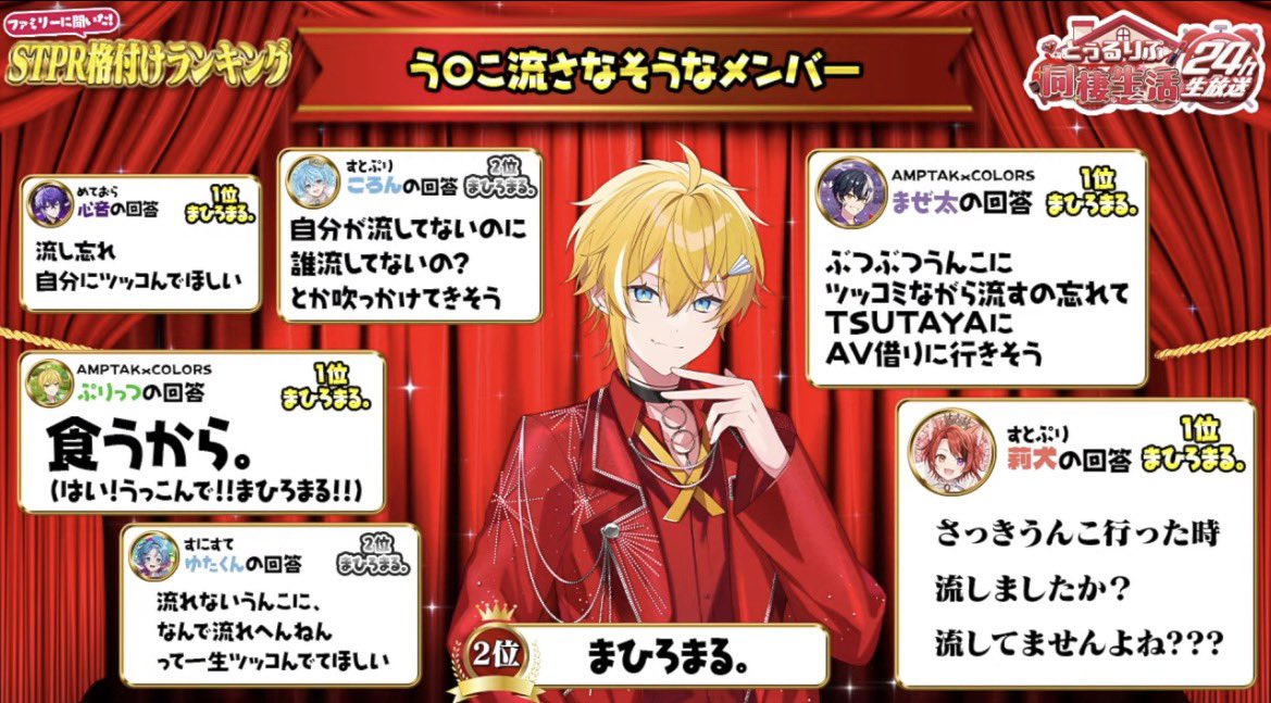 luv_mh_'s tweet photo. 【とぅるりぷ STPR格付けランキング 
                          － まひろまる。編 －】

先輩からのイメージおもろすぎるｗｗｗ

#とぅるりぷ同棲生活２４時間 https://t.co/H34XCWp6Tm