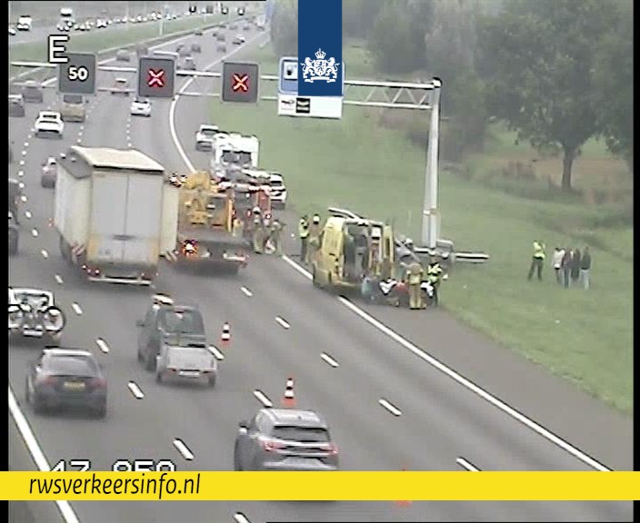 Ongeval op A12 richting Utrecht voor Harmelen