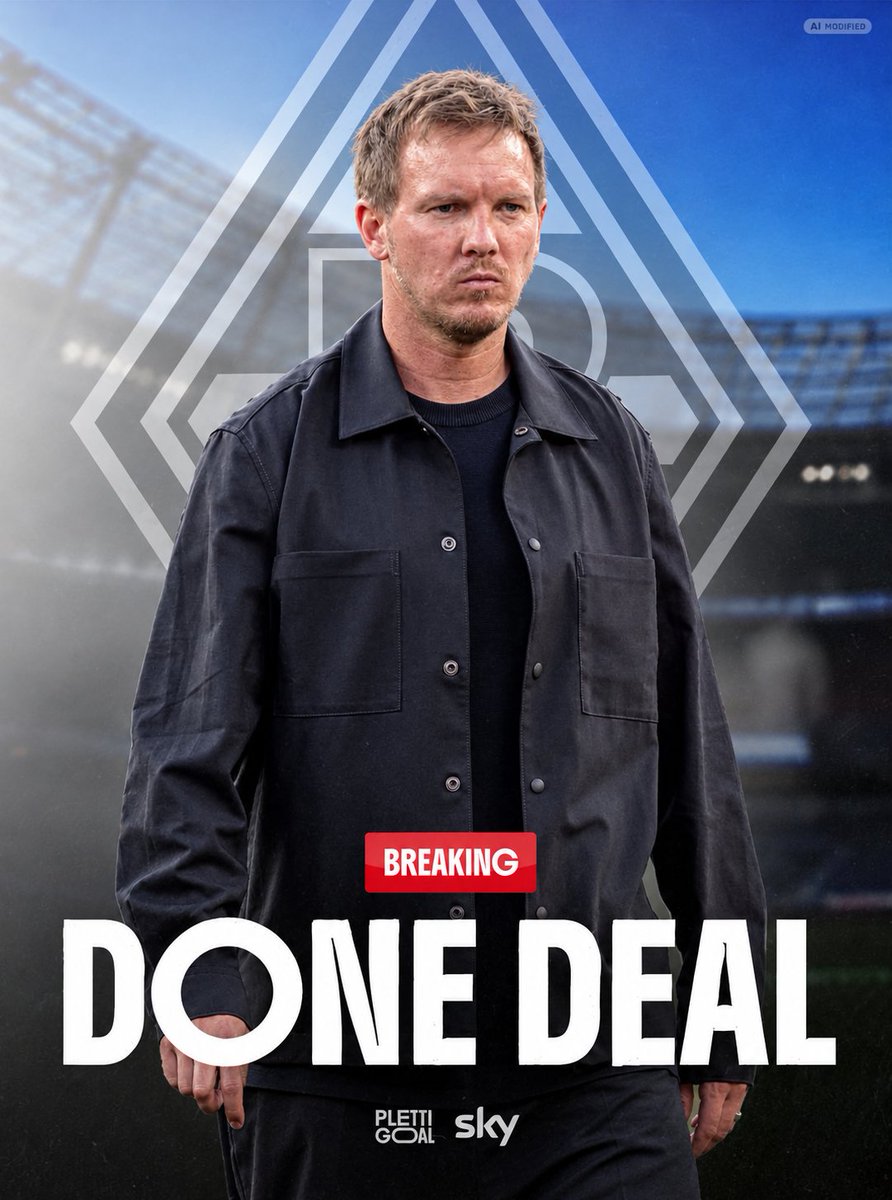 Plettigirl's tweet photo. 🚨💥 BREAKING | Julian Nagelsmann to Borussia Mönchengladbach - DONE DEAL ✔️

Full agreement reached. Contract until 2028.

Nagelsmann takes over as the new head coach with immediate effect, seeking a lower-pressure role after the disappointing World Cup exit. 

@SkySportDE 🇩🇪 https://t.co/PUsj4LSEF4
