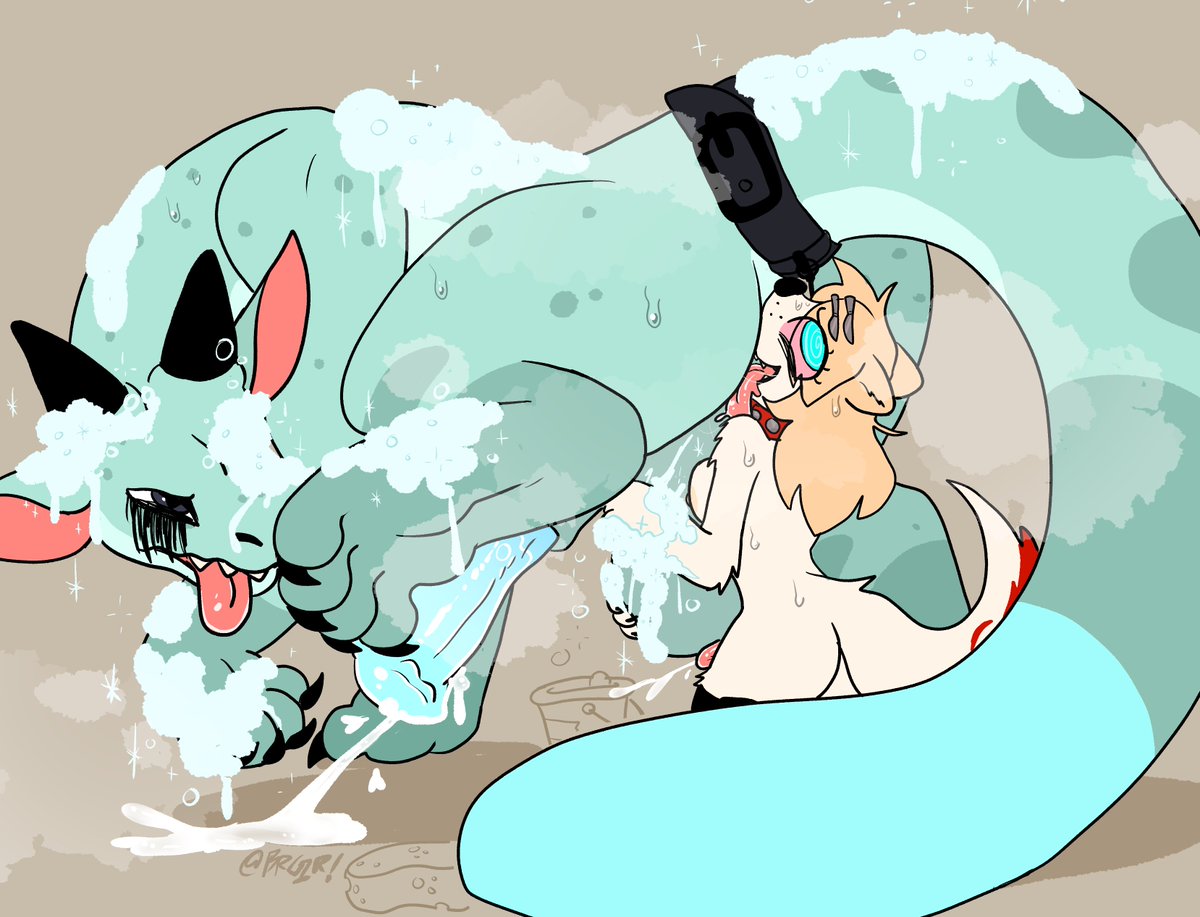Dokimonogatari's tweet photo. Ryan came back to visit his favourite wolf!! And by that, he means more of a "make his favourite wolf slobber on his filthy asshole until it's brain is completely broken"... 

art by brg1r! https://t.co/aNg0AeIbTj