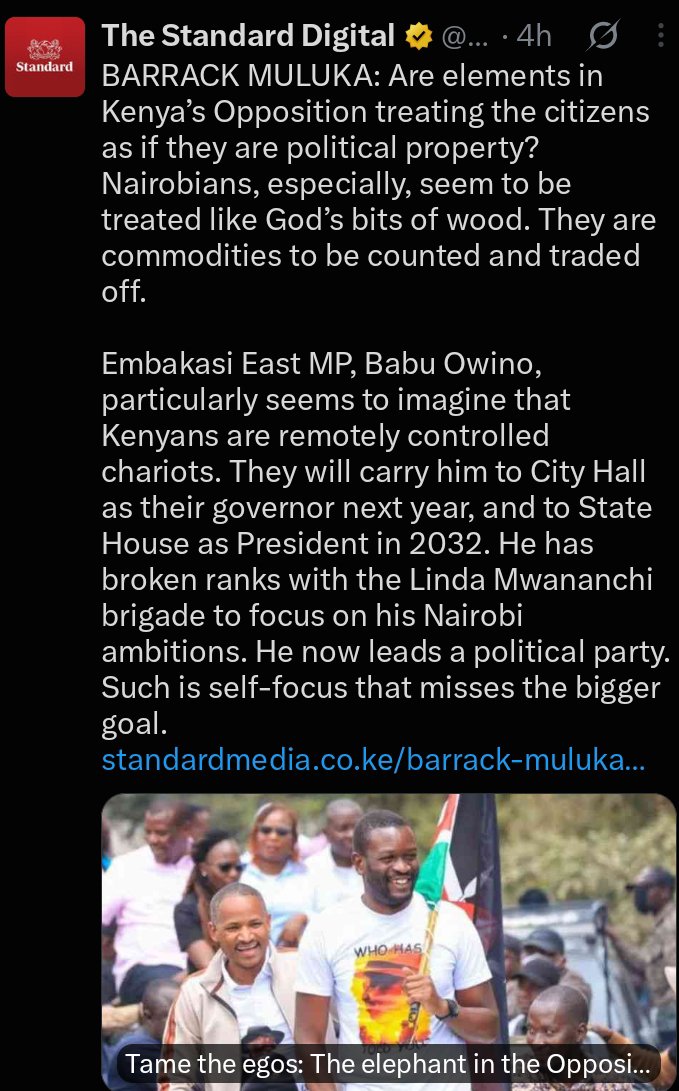 EugeneSphere's tweet photo. Barrack Muluka leo ameamua kushuka na Babu Owino kama punda kwa mteremko.

Nikama Waluhya this time wamechukulia hii presidency ya Sifuna personal kutushinda😂

Nani amenunua gazeti leo atupee hii chai ☕ https://t.co/R7oCSNsS5b