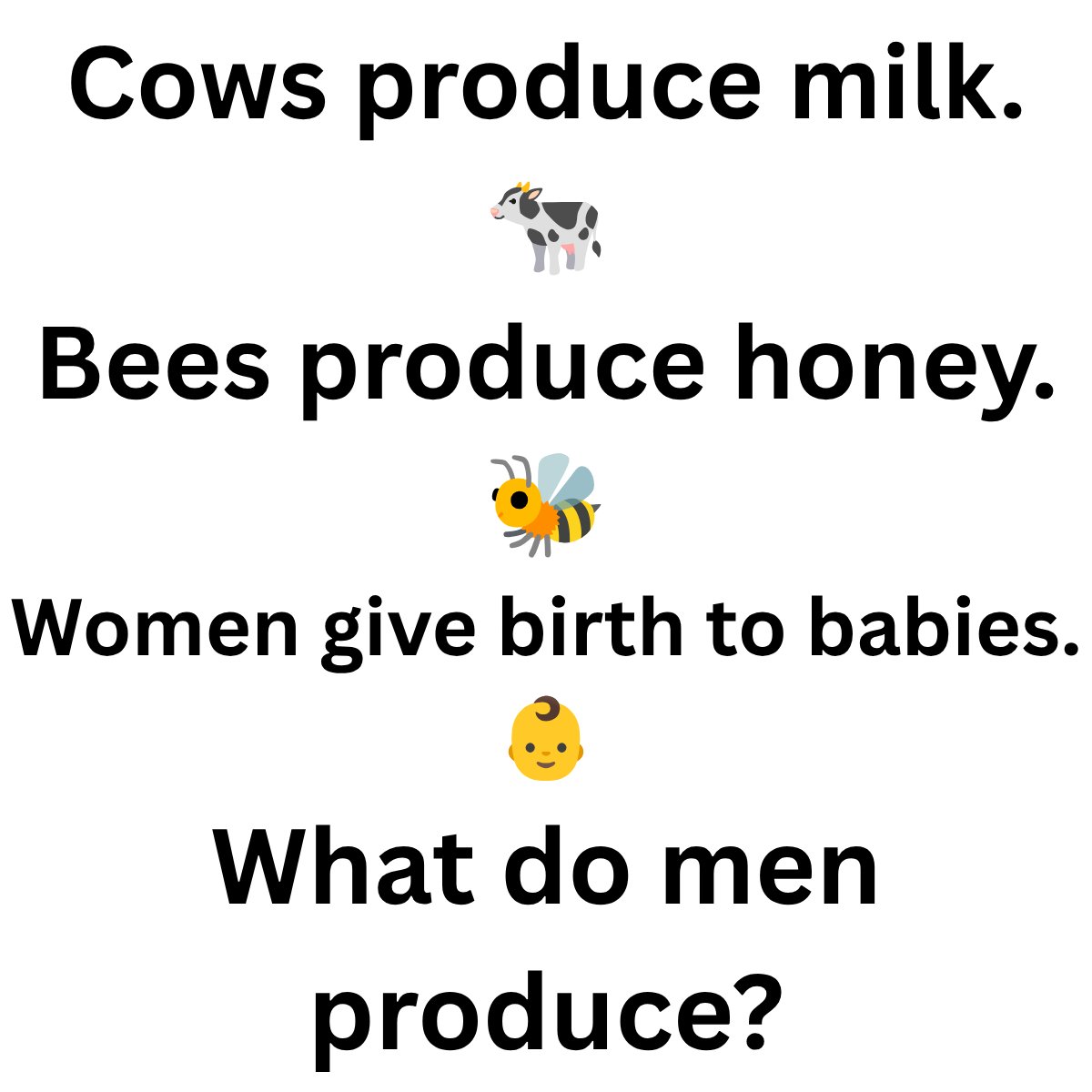 ojessie__'s tweet photo. What do men produce..? https://t.co/FRfYdJ8NFn