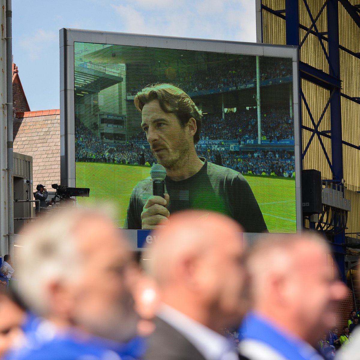 Everton's tweet photo. A long break from action for the lads now, but Saturday sees a chance to watch Blue heroes step back out onto the Goodison Park pitch! 💙

Be there for a special charity match in aid of homelessness initiatives in our region and beyond, with tickets from £15. #Game4Hope