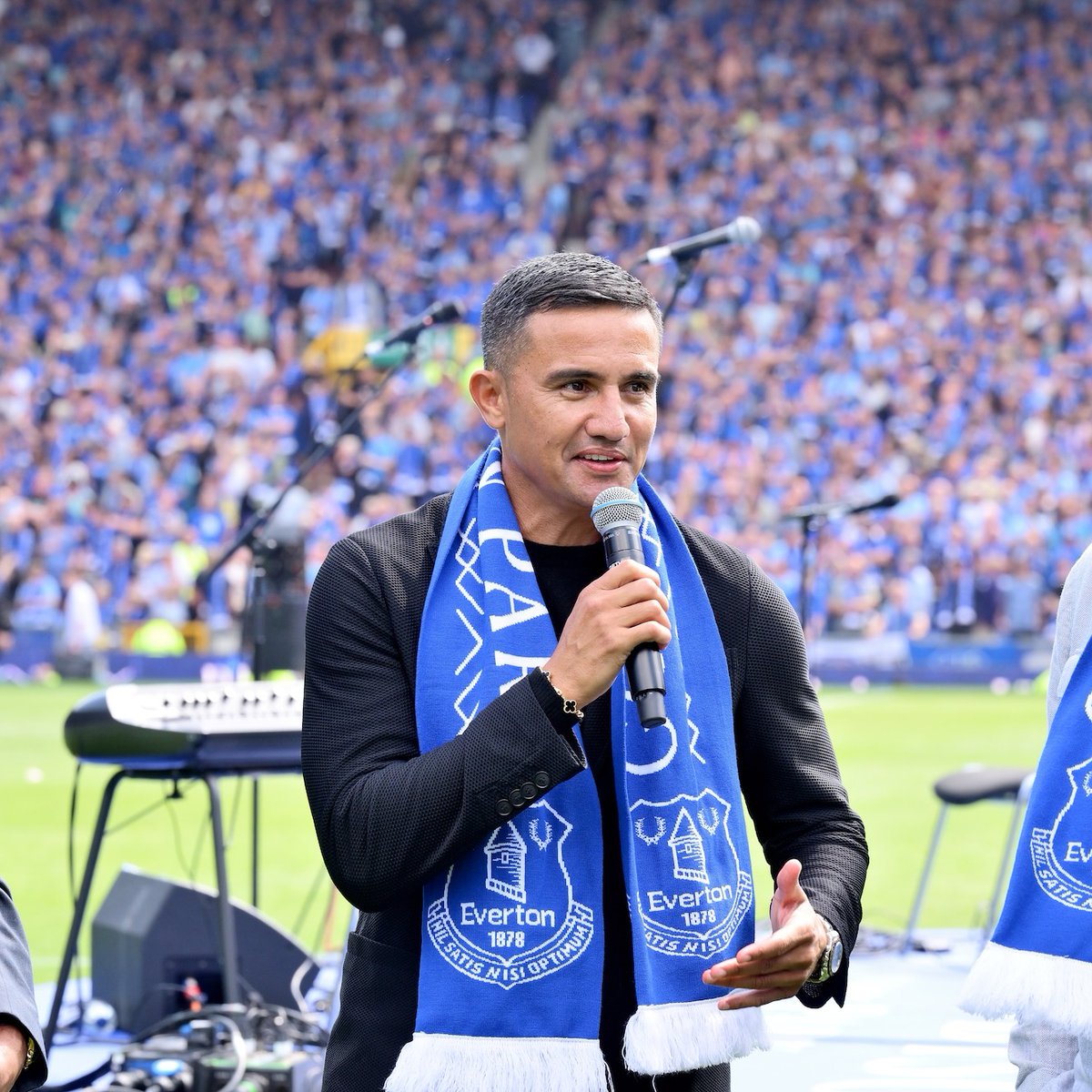 Everton's tweet photo. A long break from action for the lads now, but Saturday sees a chance to watch Blue heroes step back out onto the Goodison Park pitch! 💙

Be there for a special charity match in aid of homelessness initiatives in our region and beyond, with tickets from £15. #Game4Hope