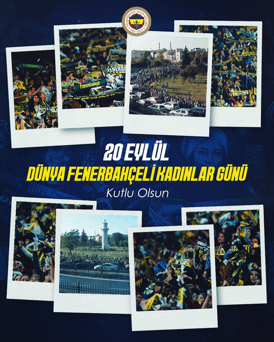 Fenerbahce's tweet photo. 20 Eylül Dünya Fenerbahçeli Kadınlar Günü kutlu olsun! 💛💙 https://t.co/d0vSeYgzGx