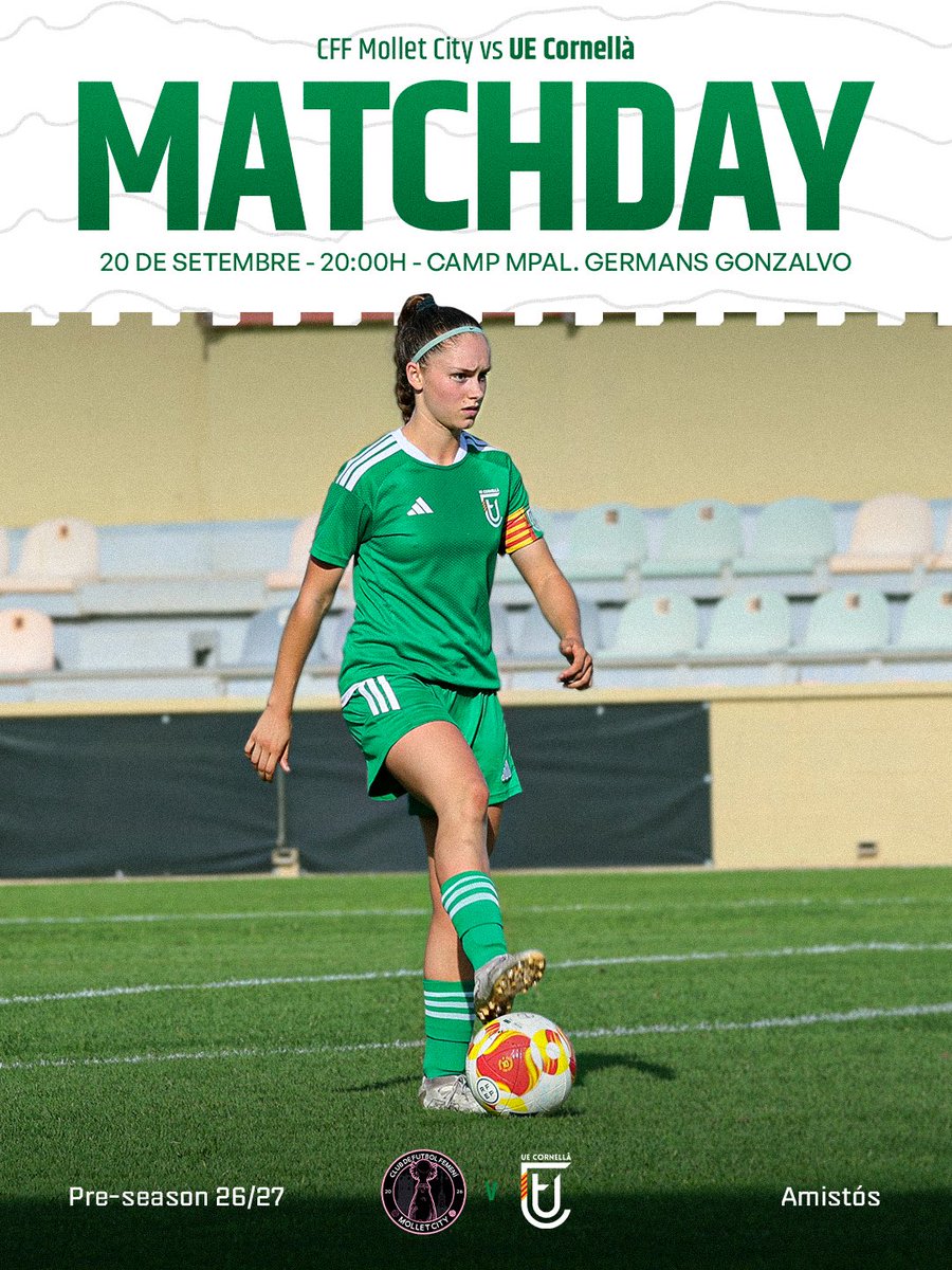 ue_cornella_fem's tweet photo. Continua la nostra pretemporada! 💪

New test match in our pre-season

⚽️ Hoy jugamos en Mollet. 

#UECFem https://t.co/t1wog4OzyG