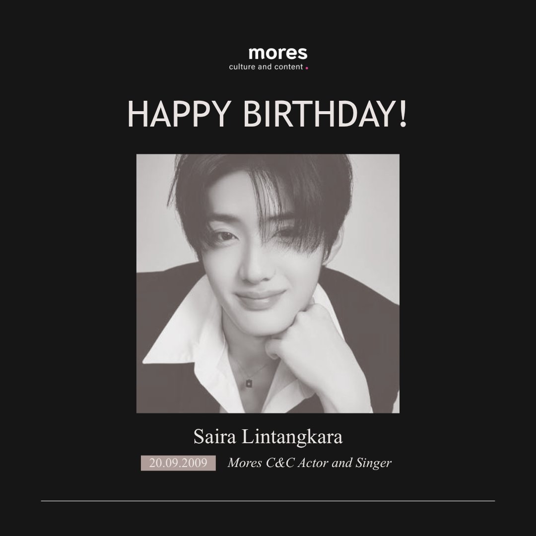 MoresCnC's tweet photo. ㅤ
🎂 𝗕𝗜𝗥𝗧𝗛𝗗𝗔𝗬 𝗡𝗢𝗧𝗜𝗙𝗜𝗖𝗔𝗧𝗜𝗢𝗡

⠀⠀ Happy birthday,
⠀⠀ 𝗦𝗮𝗶𝗿𝗮 𝗟𝗶𝗻𝘁𝗮𝗻𝗴𝗸𝗮𝗿𝗮!

⠀⠀ 𝟭𝟬.𝟬𝟵.𝟮𝟬𝟬𝟵
ㅤ https://t.co/SMbtptF5Vn