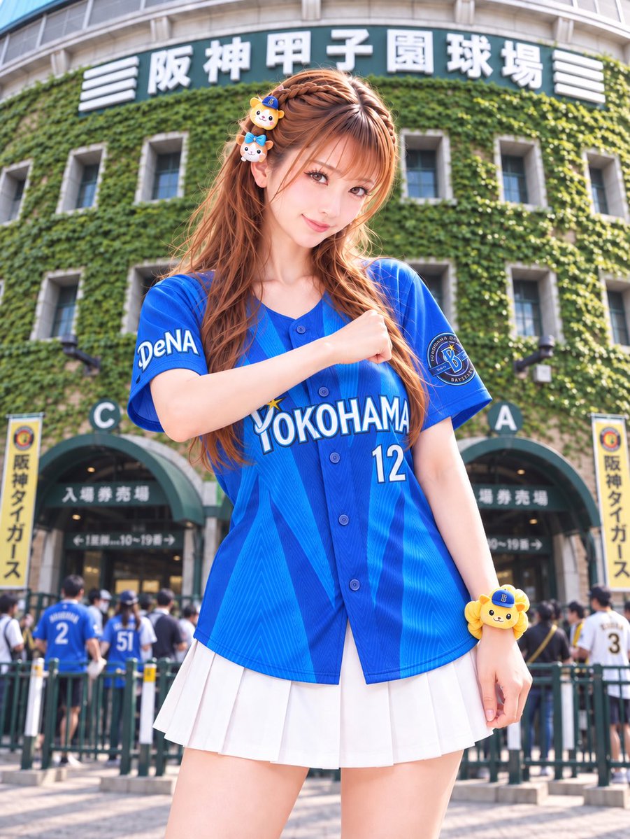 kumosuke2300's tweet photo. 今日のれいな。⚾️💙

実はね、わたし、ベイスターズ女子なんだー♪

今日は青いビジターユニで、甲子園から全力応援！

竹田投手、頑張れー！📣💙

SUNDAY
2026/09/20

#REINADAILY #今日のれいな #AIportrait #baystars https://t.co/SRmL1GEGTX
