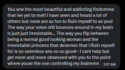 Paywa11Princess's tweet photo. such a fucking cute endorsement from a very good boy <3

#findom #findomme #finsub #brat #voicekink https://t.co/UbDdvIlpCk