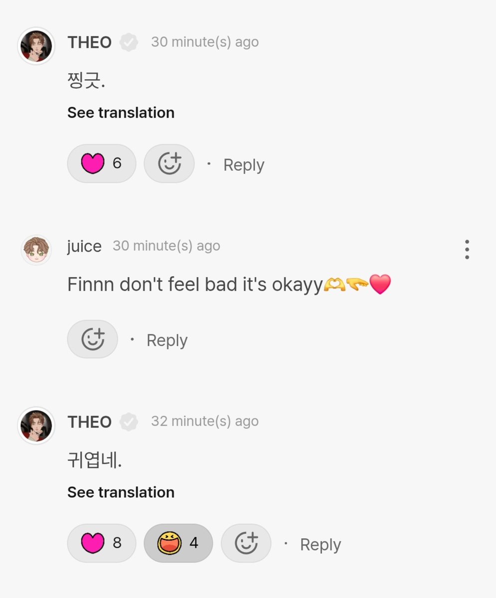 simp_pai's tweet photo. Three Theo's  comforting Finn, guess who's the impostor 😭 https://t.co/yXR4gtXEXe