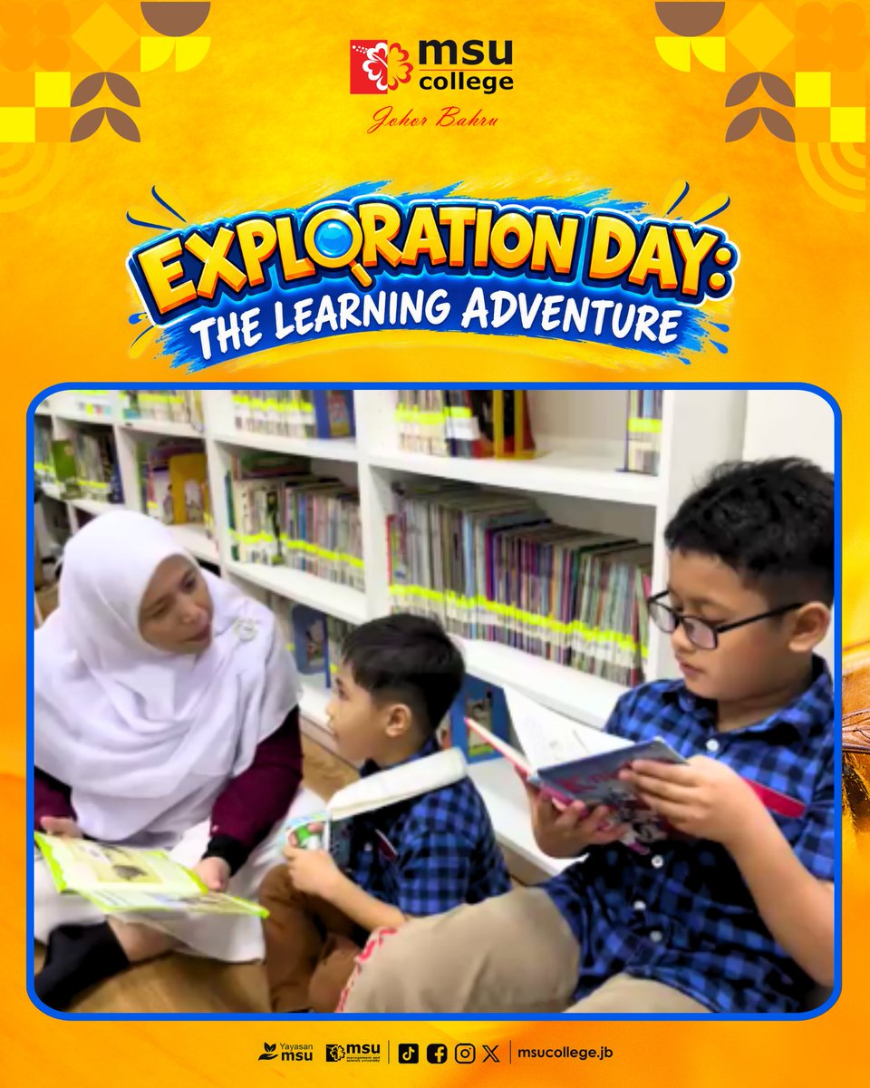 msuc_jb's tweet photo. Learning meets adventure at Exploration Day. Participants included children from Tadika Ceria Min &amp; MSUC JB staff members’ children. They explored exciting activities, guided by our dedicated college student facilitators under Pn.Norzita’s supervision. https://t.co/uJ4soHZ7p5