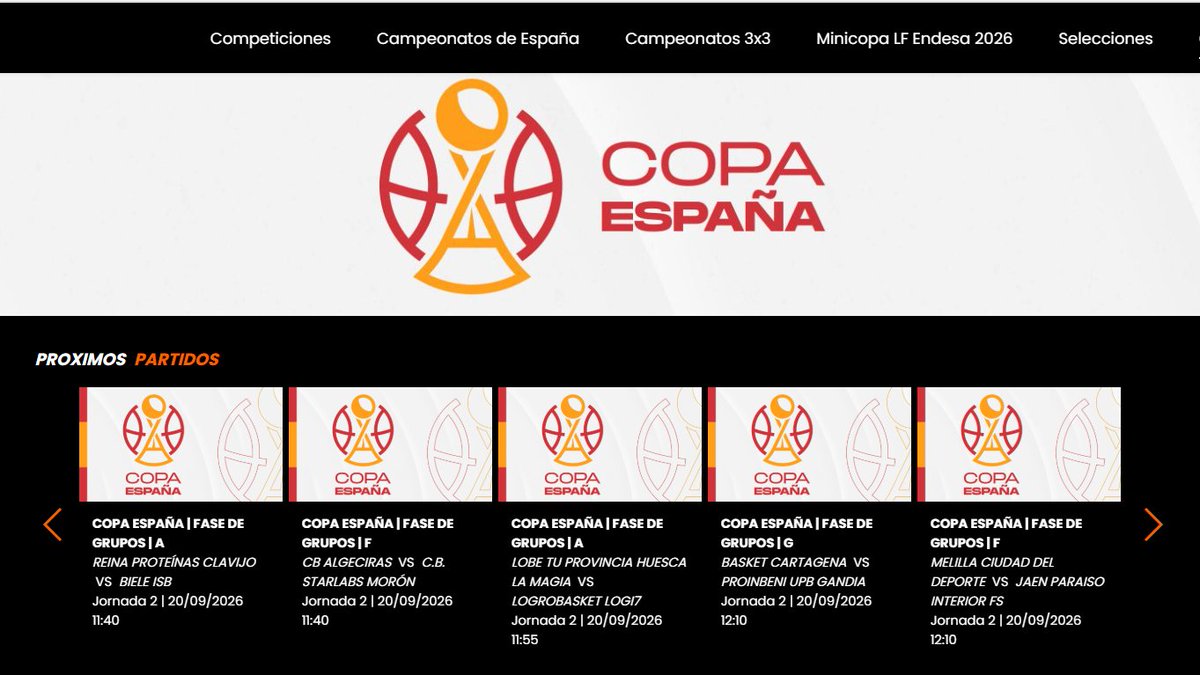 CompeticionFEB's tweet photo. 🏆 Sigue la #CopaEspañaFEB, en directo‼
✅ Los 6⃣ encuentros que cerrarán hoy la segunda jornada, se juegan en directo en #CanalFEB 🤳
📲 Accede a https://t.co/8qtN4BNQiX ⬇
https://t.co/plKruAeo3R https://t.co/T3pCgJhUX9