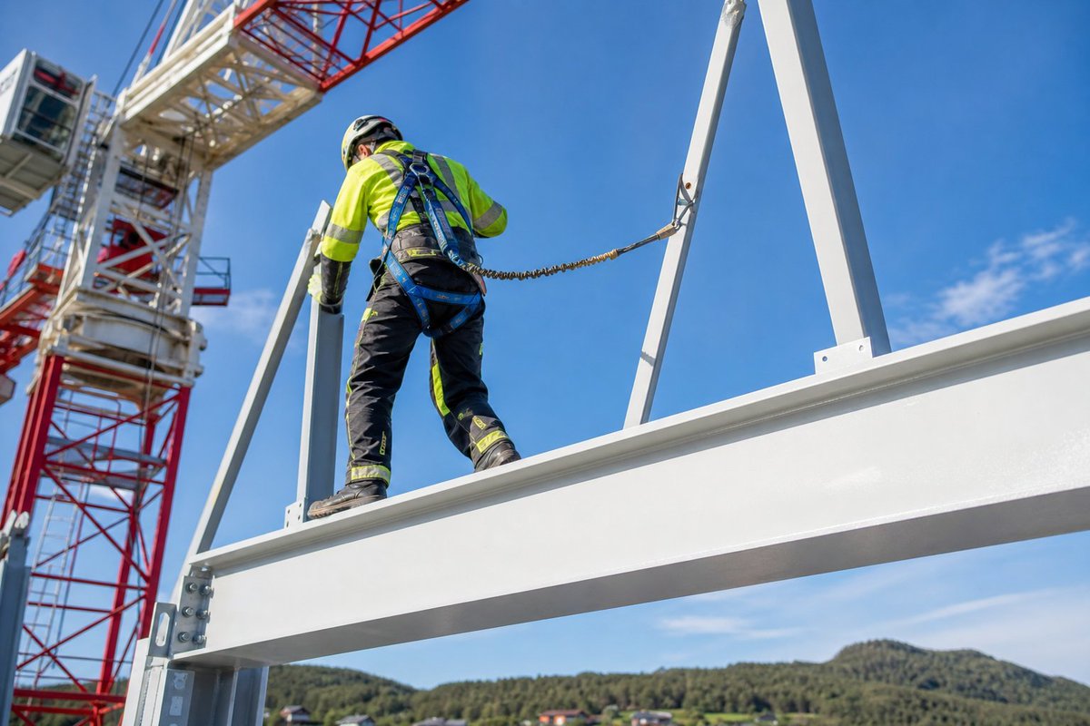 frogswiper's tweet photo. 100% tie-off above 2 meters. No excuses. Your harness is your lifeline — inspect the webbing, check the lanyard, verify the anchor point. A fall from a crane boom doesn't give second chances.

#FallProtection #WorkingAtHeights #SafetyFirst #CraneOperator https://t.co/zhx5cQAczA