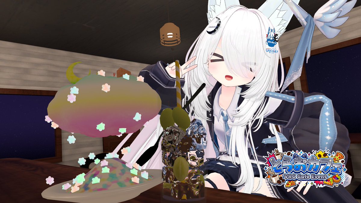 KuroneChan_VRC's tweet photo. #とらおカフェ
昨日はとらおカフェ行ってました♪
いやーずっと行きたかったんですよ！！予定合わずでやっと行けてすごい楽しかった！ 
とらお君かわいいしかっこいいところもあって
背が低いからちょこちょこ動いてるのめっちゃ癒しだったよー♪
また遊びに行かせてもらいます〜♪ https://t.co/WxWAgHSFx8