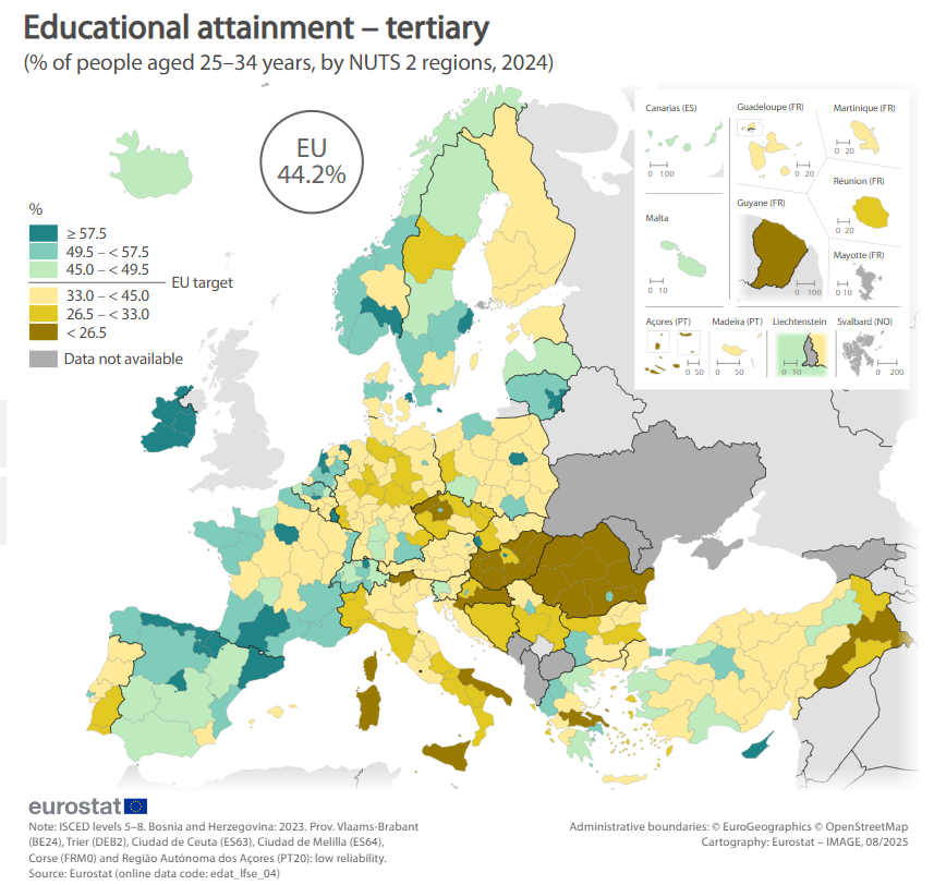 Caan_Pau's tweet photo. @MagellanQuest Here it is the real map, directly from Eurostat. Without manipulation https://t.co/gCIJFSp7pc