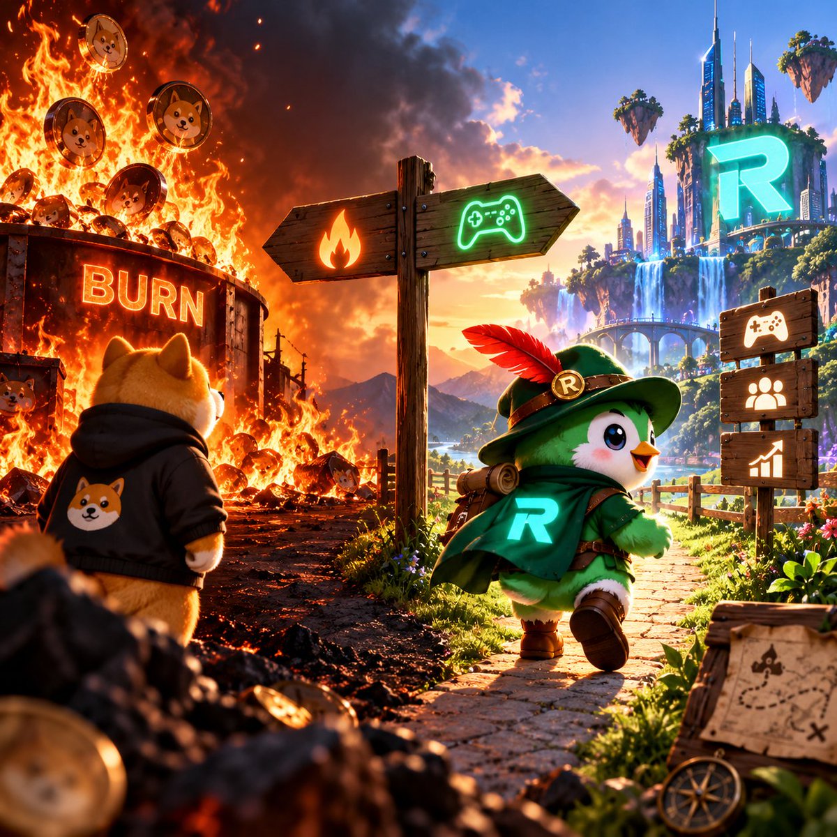 Revolyn_'s tweet photo. @BabyDoge Burns create attention.  We’re taking a different route Revolyn is building value through gameplay, community, and utility. https://t.co/sNOz47TorX