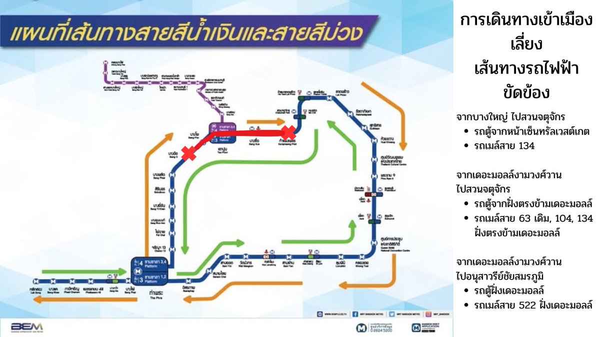 sainlesemajeste's tweet photo. #ไฟไหม้ รถไฟฟ้าสายสีน้ำเงิน 

เตรียมตัวสำหรับเดินทางพรุ่งนี้ เอาเท่าที่นึกออก

เช็คเส้นทางเพิ่มเติมสายรถเมล์ผ่านแอพ viabus จะมีบางสายของ thaismile bus ต้องใช้แอพ tsb เอง

จากบางใหญ่ ฝั่งเซ็นทรัลเวสต์เกต มีรถตู้ไปสวนจตุจักร กับรถเมล์สาย 134

ไปเริ่มเดอะมอลล์งามฯ มีรถเมล์สาย 63, 104, 134 รถตู้ถ้าจำไม่ผิดมีฝั่งตรงข้ามเดอะมอลล์ หรือถ้าขึ้นฝั่งเดอะมอลล์ มี รถเมล์ 522 ไปอนุสาวรีย์ฯ ได้