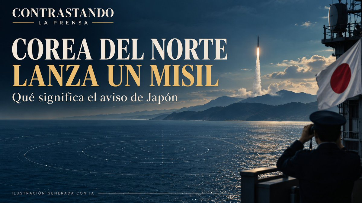 Contrastaprensa's tweet photo. 🇰🇵🇯🇵 Corea del Norte lanza un misil y Japón informa después de su caída: ¿qué significa realmente ese aviso?

HECHO | Corea del Norte lanzó el 20 de septiembre un misil balístico de corto alcance desde la zona de Wonsan, según la Presidencia surcoreana. Seúl convocó una reunión extraordinaria de seguridad nacional. La descripción inicial de «proyectil no identificado» fue ampliada posteriormente. AP
La cobertura que cita a NHK sitúa la caída fuera de la zona económica exclusiva japonesa. Esa información no describe un impacto contra Japón. The Economic Times

LA CLAVE | Anunciar un lanzamiento y comunicar después que el proyectil ha caído son mensajes compatibles. El segundo actualiza la situación; por sí solo no demuestra que el primero fuera una falsa alarma.

También conviene distinguir un aviso informativo de una alerta a la población. Las advertencias por misiles de J-Alert pueden emitirse cuando existe la posibilidad de sobrevuelo o caída en territorio japonés o sus aguas territoriales. No todos los lanzamientos implican una orden de refugiarse. Información operativa de VICS
NO VERIFICADO | No hemos corroborado directamente si se activó J-Alert en este episodio. Por tanto, no utilizamos su supuesta ausencia para asegurar que Japón descartó cualquier riesgo desde el principio.

INTERPRETACIÓN | El corto alcance no convierte un ensayo en irrelevante: puede contribuir a desarrollar capacidades contra Corea del Sur. Pero su importancia militar concreta depende del sistema probado, su comportamiento y los resultados obtenidos.

Con la información disponible, tenemos un lanzamiento militar real y avisos sobre su evolución. No hay base suficiente para presentarlo como un ataque dirigido contra Japón ni como una alerta falsa.