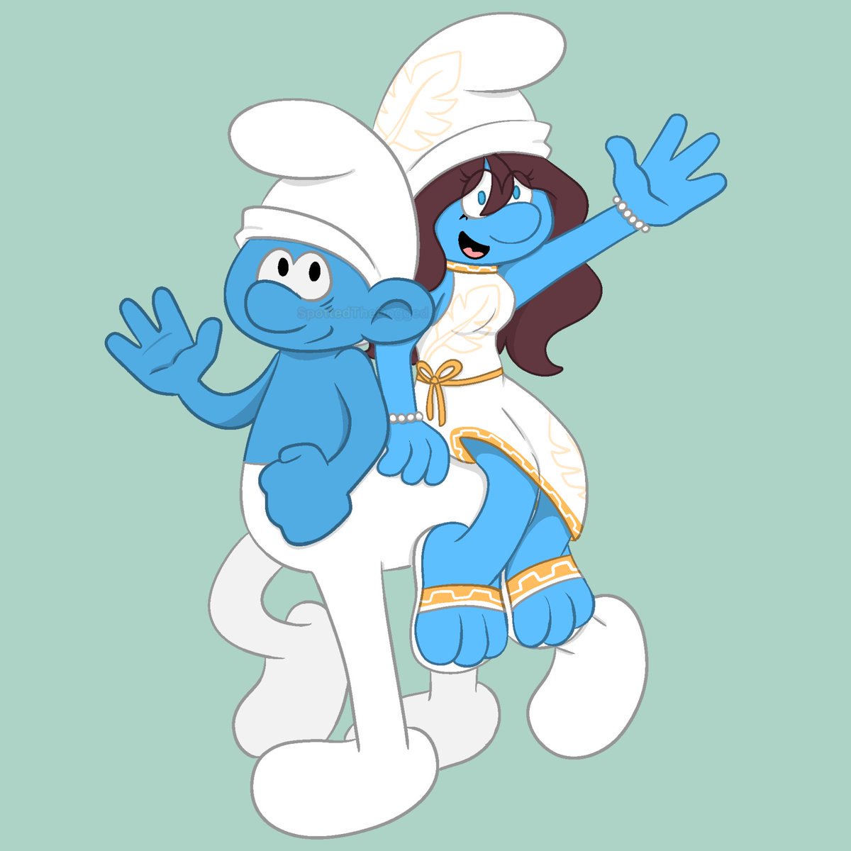 tangledsandals's tweet photo. My Smurf oc quad Smurf and @DrPigeon_ ‘s oc Gracie catching a ride on quads back! :) 

#smurf #smurfs #thesmurfs #thesmurfsoc #smurfoc https://t.co/R9pEGoVoML