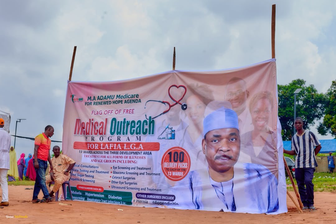 emmaikumeh's tweet photo. What is going on in Nasarawa? What kind of game is President Asiwaju Bola Ahmed Tinubu playing?

The SDP governorship candidate, former IGP M.A. Adamu (Rtd.), is openly campaigning and tagging his medical outreach as the Renewed Hope Agenda.

It is going to be an interesting election in Nasarawa, and I am here for it.
Lol 😆