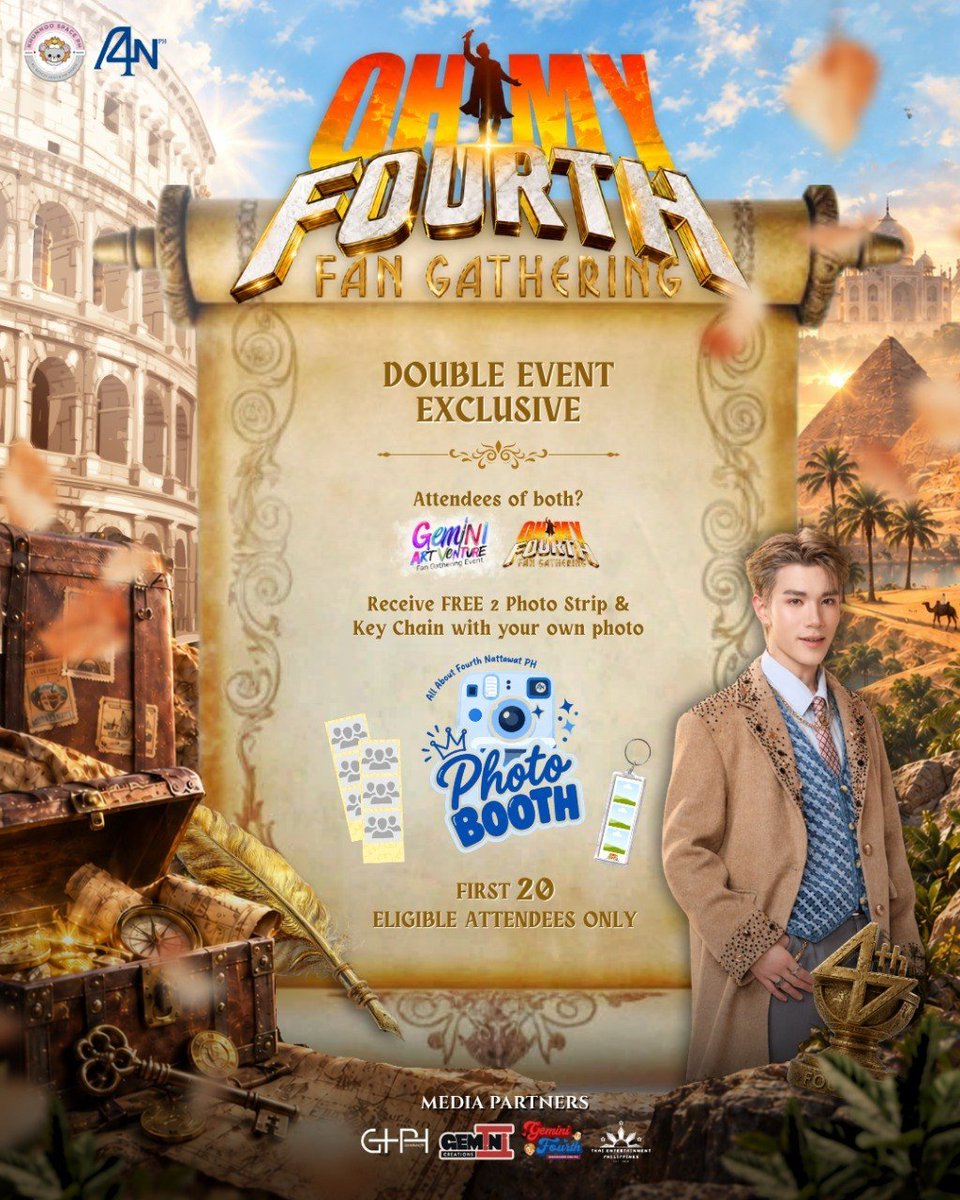 abtnattawatph's tweet photo. 📸✨ ONE MORE MEMORY TO TAKE HOME, KHUNNOOS! 💚

Double the events, double the memories, and now… a little extra surprise! 👀🎞️

Attended the Gemini ArtVenture Fan Gathering last September 5 AND are joining us at the OH MY FOURTH Fan Gathering this October 18? Then you’re qualified for our Double Event Exclusive! 🥹💚

🎁 FREE ABFN PH PHOTOBOOTH STUB
Your exclusive stub includes:

🎞️ 2 Photostrips
🔑 1 Photo Keychain

To claim yours, simply present your Gemini ArtVenture QR code or email confirmation at the OMF Registration Counter. Once verified, you’ll receive your photobooth stub! ✨

⚠️ ONLY THE FIRST 20 QUALIFIED ATTENDEES!
First come, first served — so don’t miss your chance! 👀💚

📸 REGULAR PHOTOBOOTH
Didn’t qualify for the Double Event Exclusive? No worries! All OMF attendees can still enjoy the ABFN PH Photobooth for only ₱50, inclusive of 2 photostrips. 🎞️✨

Get ready to strike your best pose and capture more memories with us! 💖 — ganyan lang dapat :D 📸

#FourthNattawat #โฟร์ทณัฐวรรธน์