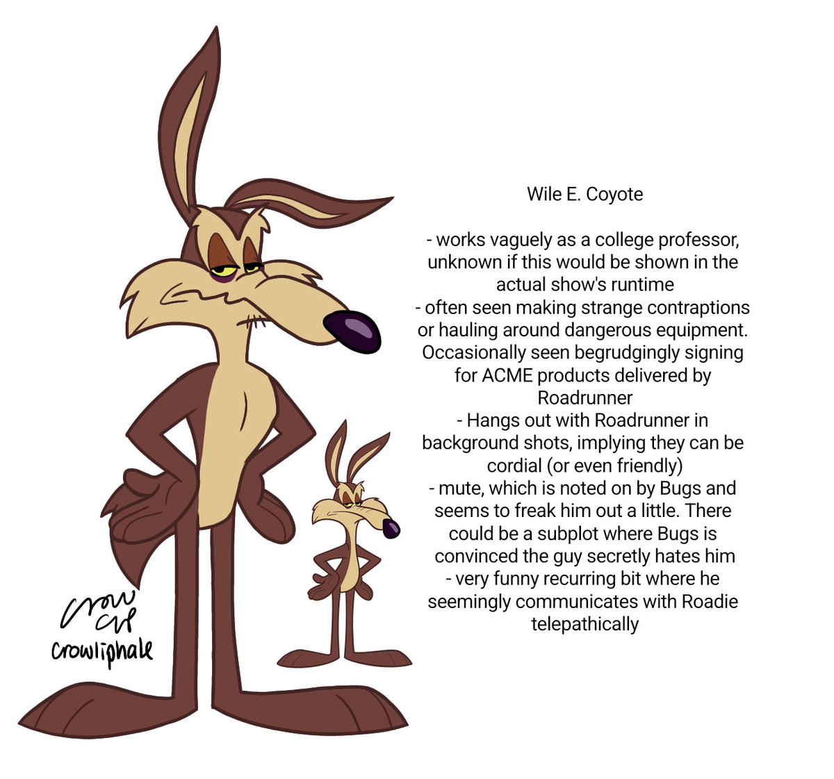 crowliphale's tweet photo. Alright here's >MY< take on tlts wile e &amp; roadrunner #looneytunes https://t.co/T2eVtJyrTM