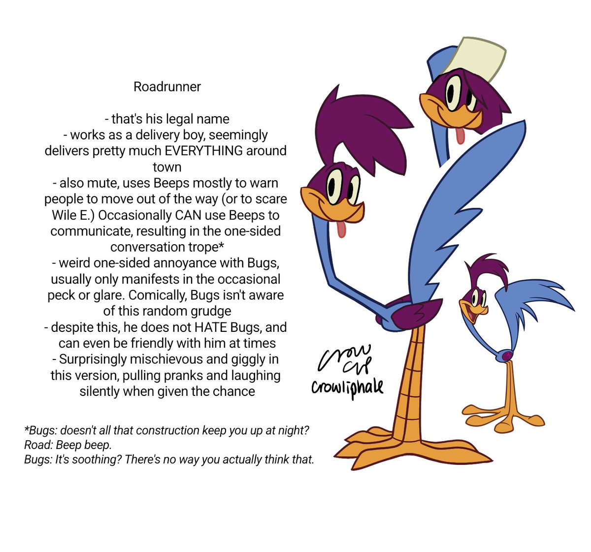 crowliphale's tweet photo. Alright here's >MY< take on tlts wile e &amp; roadrunner #looneytunes https://t.co/T2eVtJyrTM