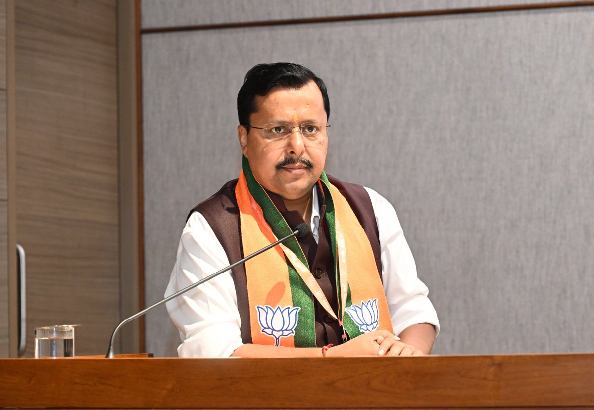 BJP4MP's tweet photo. भाजपा राष्ट्रीय अध्यक्ष श्री @NitinNabin जी ने आज नई दिल्ली स्थित भाजपा मुख्यालय में ‘राष्ट्रीय सोशल मीडिया कार्यशाला’ का उद्घाटन कर देशभर से आए सोशल मीडिया पदाधिकारियों को संबोधित किया। https://t.co/L01ltQ4QnU