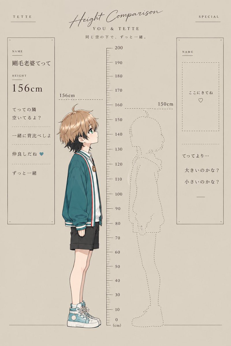 tette968's tweet photo. なんか流行ってるやつやってみた！
てってと背比べしてみて️🩵
プロンプト欲しい人はコメかDMまで‼️ https://t.co/4k2VFsTc5V