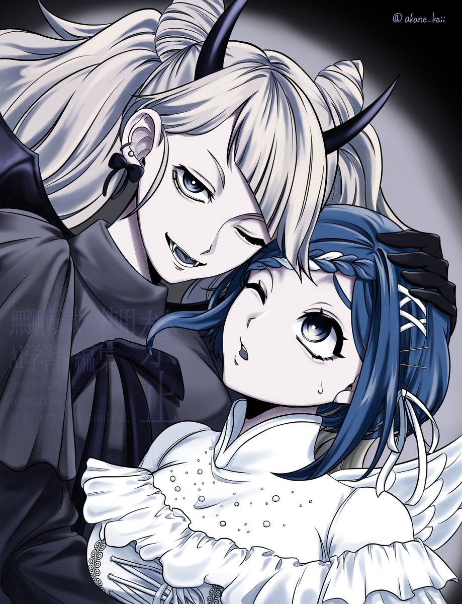 akane_kaii's tweet photo. #都市伝説描きたいセン���ー 
😈ｼﾞｬｽと👼あざ https://t.co/bsUEB4gMSW
