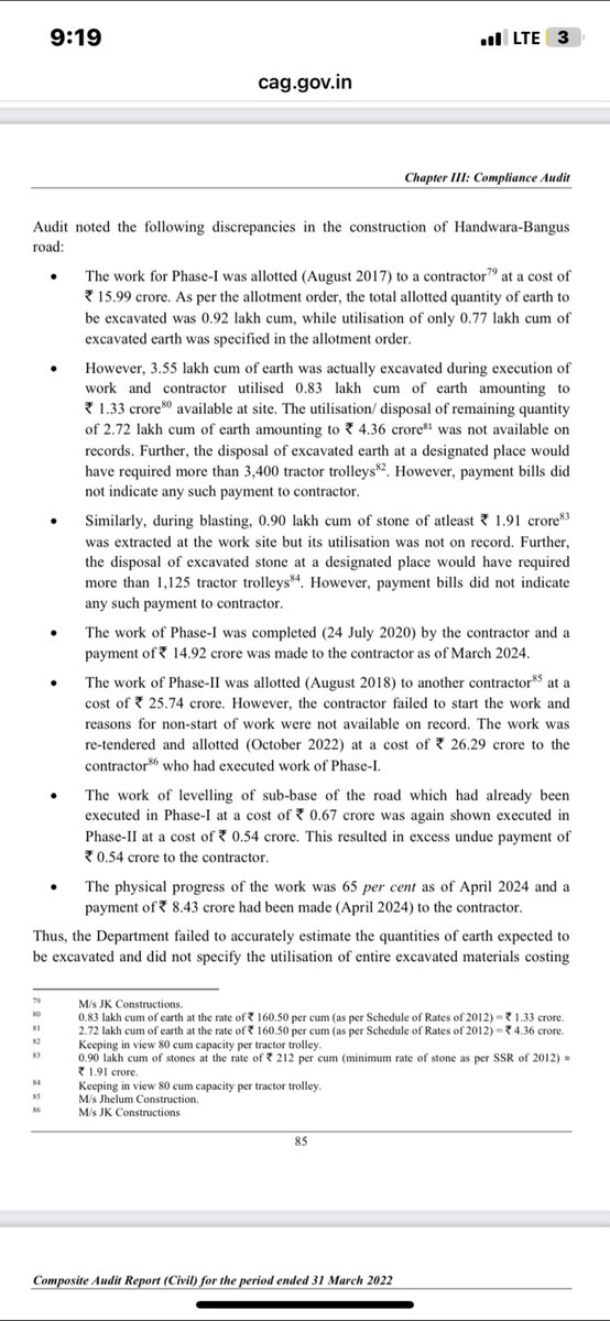RasikhRasool's tweet photo. @CBIHeadquarters @JKACB @JmuKmrPolice @dckupwara CAG in it's March 2026 Report has flagged serious financial irregularities. Continueing work is completely lawlessness and clear  attack on the rule of law https://t.co/1r0HEW8aGl
