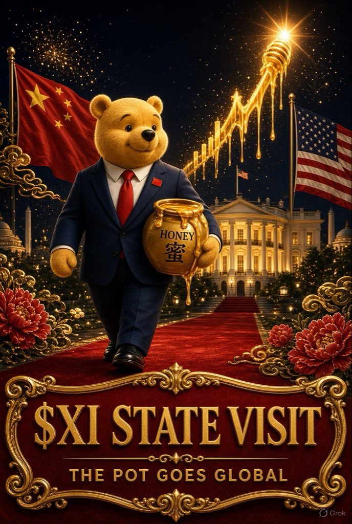 XiJinpingPUMP's tweet photo. Next week the Supreme Leader lands in Washington.

First state visit in over a decade.
The whole world watching.
$XI already in the pot.

Honey doesn’t need a visa.

Dip before the summit.

CA: 3rNhVP5UGDUxgrFm5dMPjog5RKUQb8z2yFmA2Xuypump https://t.co/Qal6weNKwl