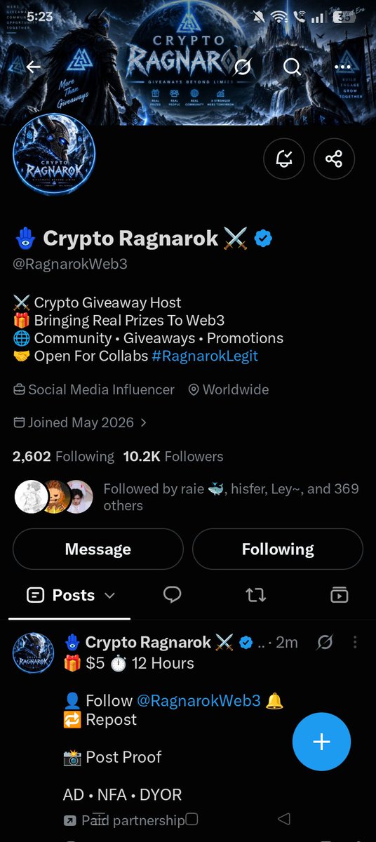 elahomora_'s tweet photo. @RagnarokWeb3 Always following you with notifs on! https://t.co/mlCpEvOG0x