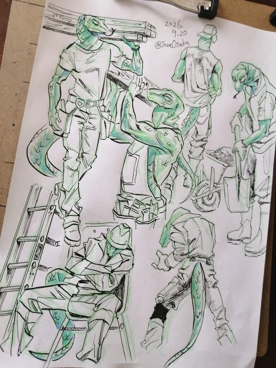 JozeOsaka's tweet photo. クロッキー&amp;ポーズ模写 https://t.co/Omctnhje12