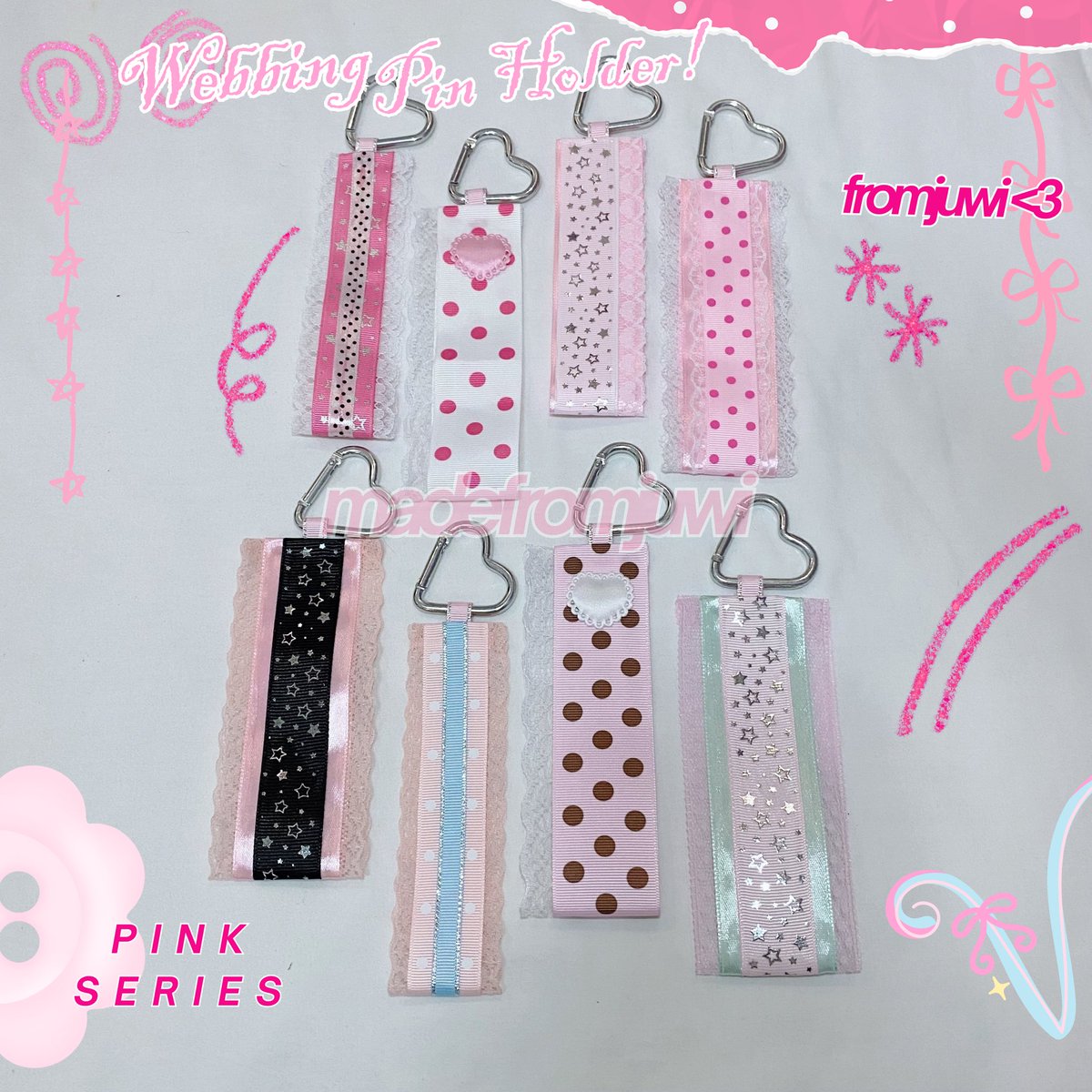fromjuwii's tweet photo. batch 09 — webbing ribbon pin holder

⋆ ୨୧˚ webbing pin with heart carabiner ₱60 each 

loc: bulacan

-ˏˋ dm / reply to buy + ss 

tags only: wts lfb ph kpop anik anik cortis svt exo bts enhypen txt skz aespa blackpink nct illit newjeans bigbang ahof twice ateez ribbons pins https://t.co/oxWWAYxzDR