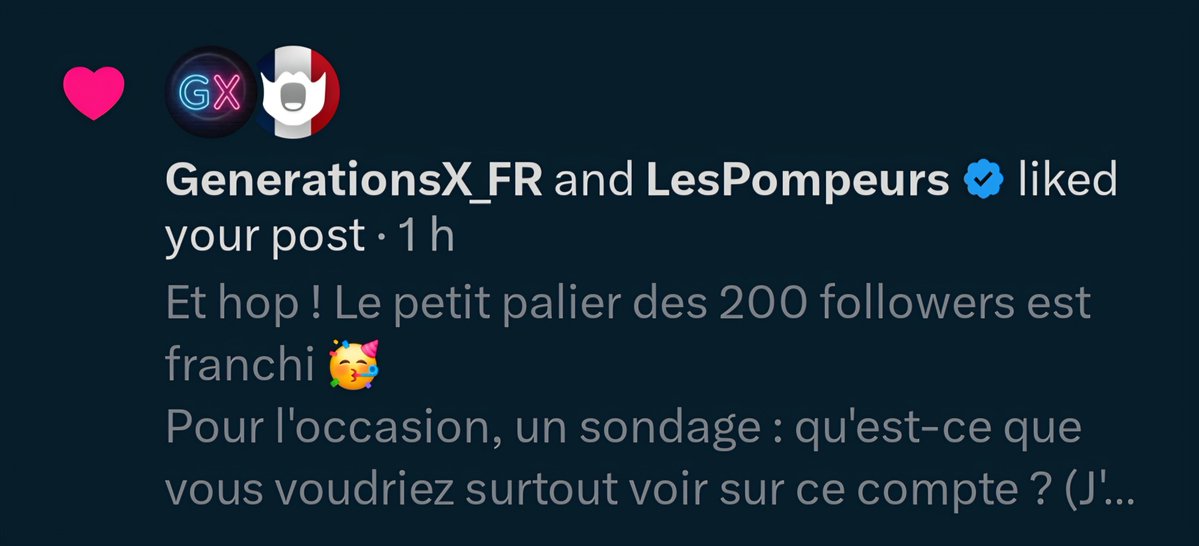 chaotwink's tweet photo. Les likes qui font plaisir 👌
@LesPompeurs @GenerationsX_FR https://t.co/bn3vPtVsFe
