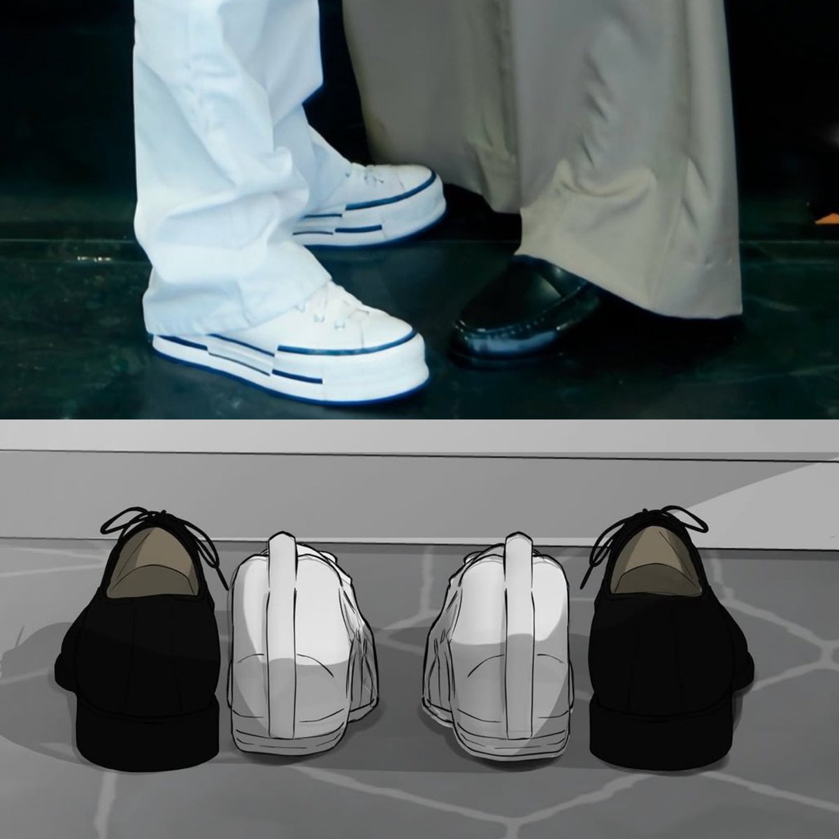 jomykaingel's tweet photo. their shoes too omfg 😳 my sanity went to jail, bruh 😃 https://t.co/7XZSFteiVA