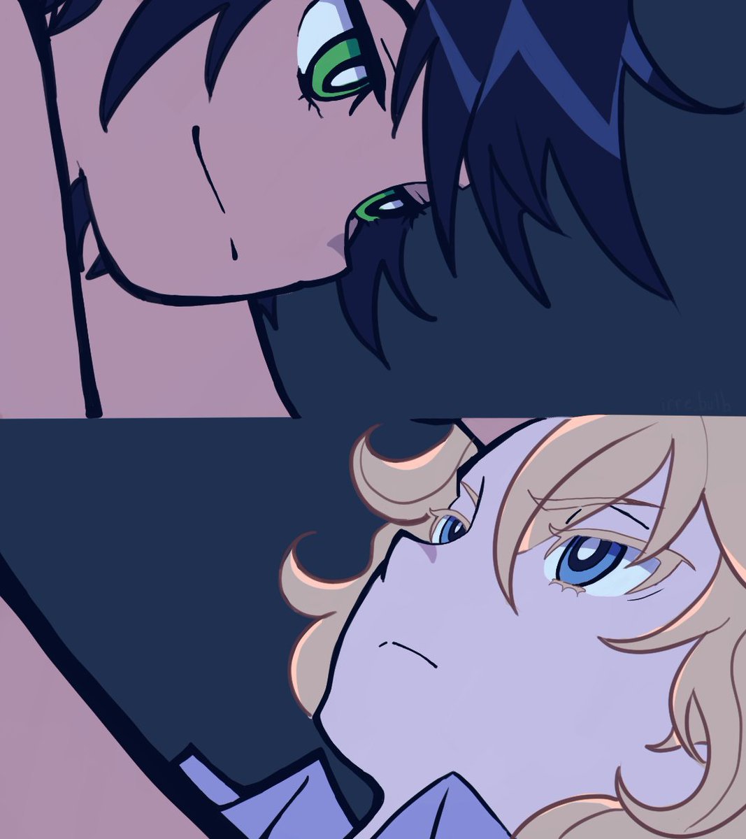 irre_bulb's tweet photo. redraw de los mikayuu con esta escena de panty &amp; stocking !! gracias @chiminkatmo por la idea jdjwsj estuvo divertido amo este estiloo https://t.co/FZQ1K689Fs
