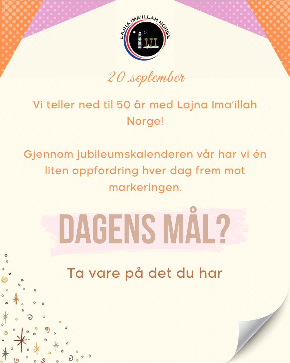 LajnaNorge's tweet photo. 1/4🧵: We’re counting down to 50 years of Lajna Ima’illah Norway!

Today’s anniversary calendar challenge: Take care of what you already have.

Sometimes, appreciating what we own begins with a simple question: Do I really need something new? https://t.co/juHE4rLTEf